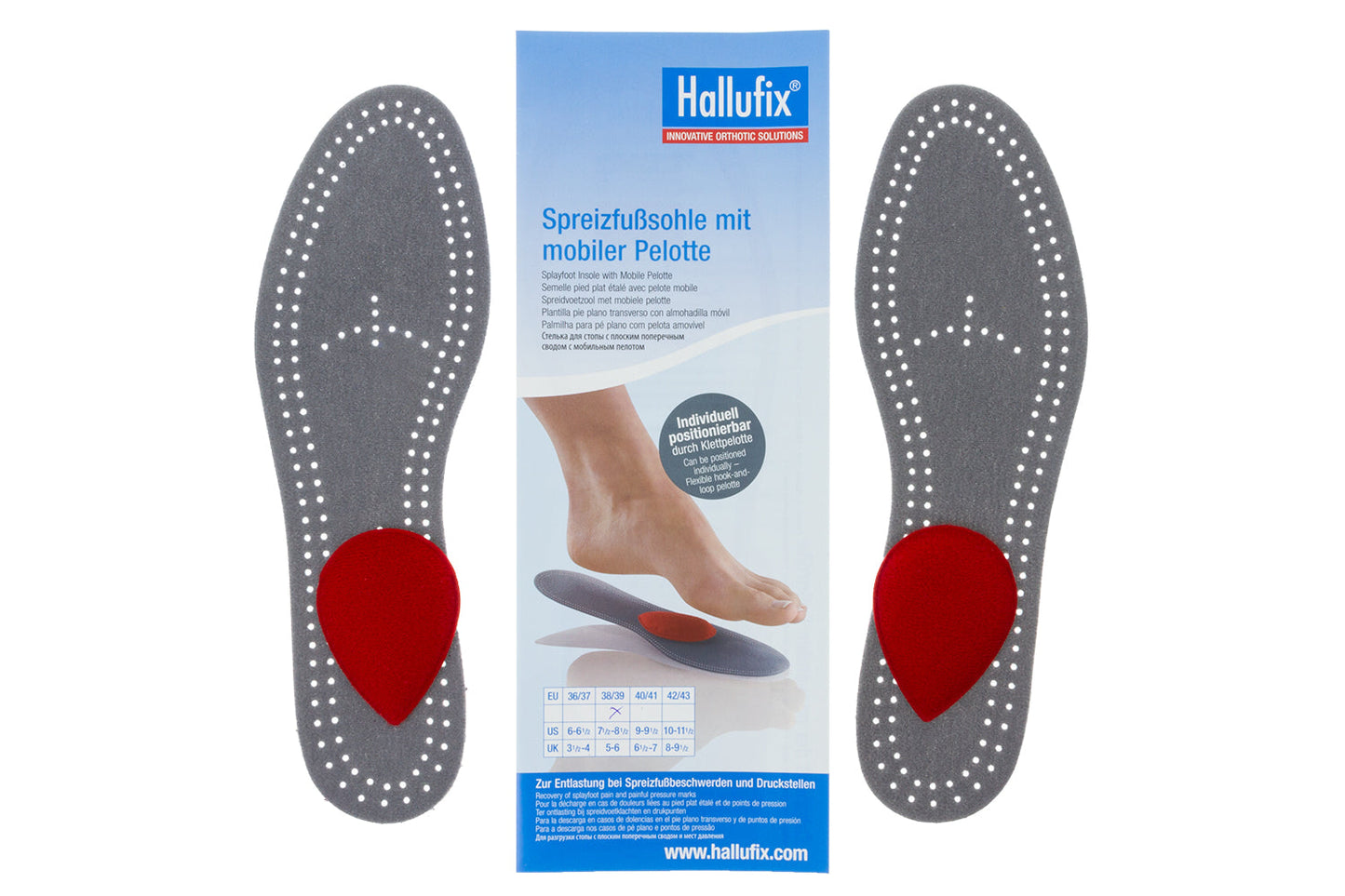 Hallufix Innensohle mit mobiler Pelotte
